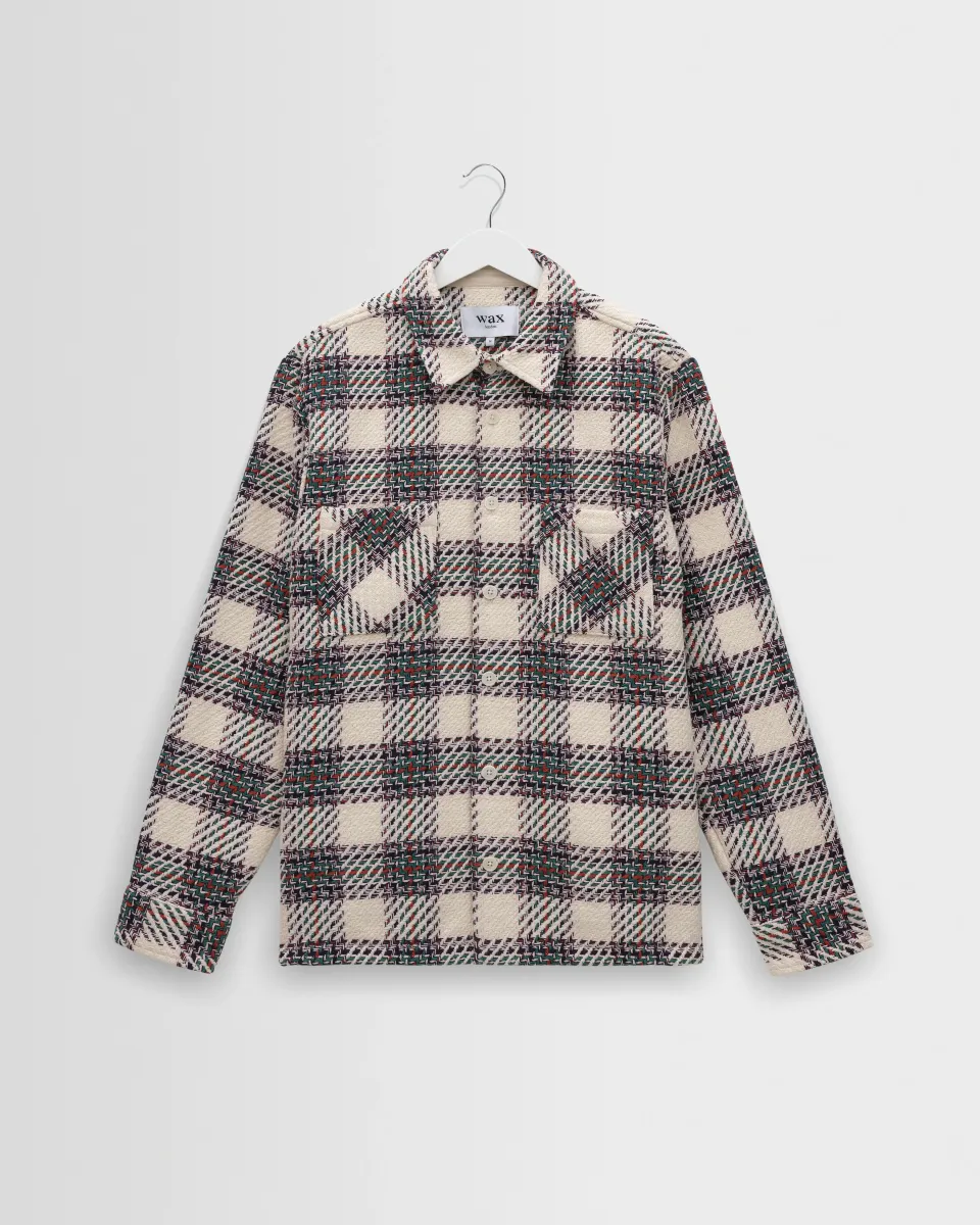 Whiting - Ecru and Green Hutton Check Overshirt