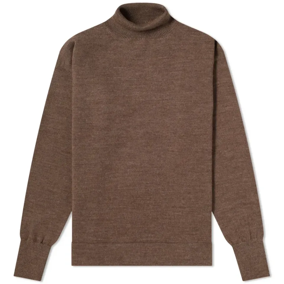 Elbow Patch Turtle Neck Knit