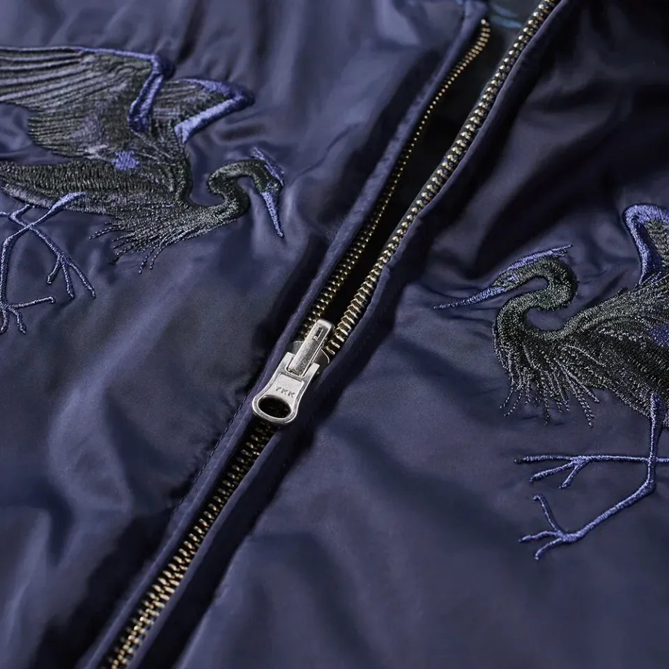 Black Reversible MA-1 Souvenir Jacket