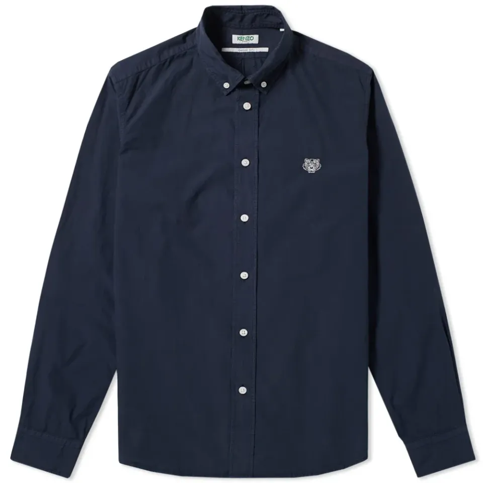 Button Down Tiger Poplin Shirt