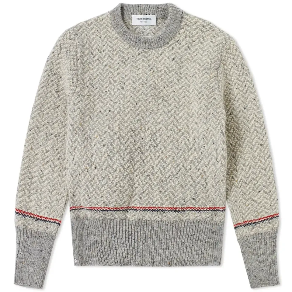 Herringbone Tweed Crew Knit