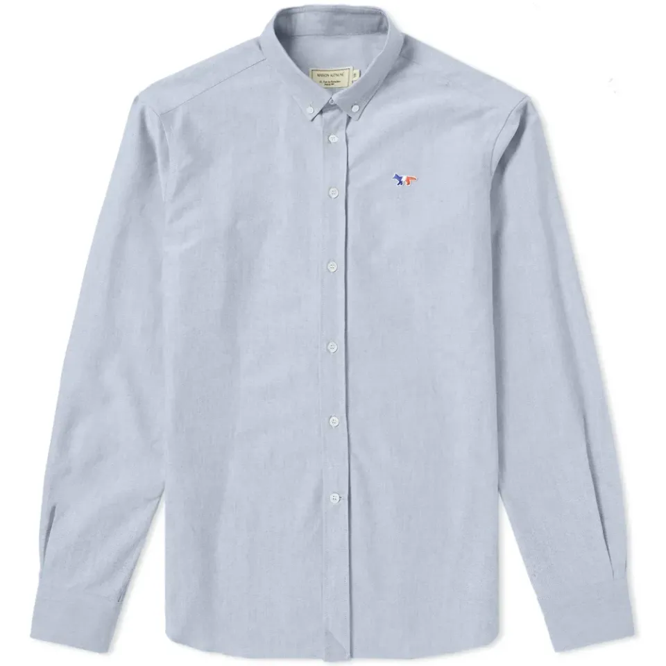 Maison Kitsuné Button Down Classic Tricolour Fox Oxford Shirt