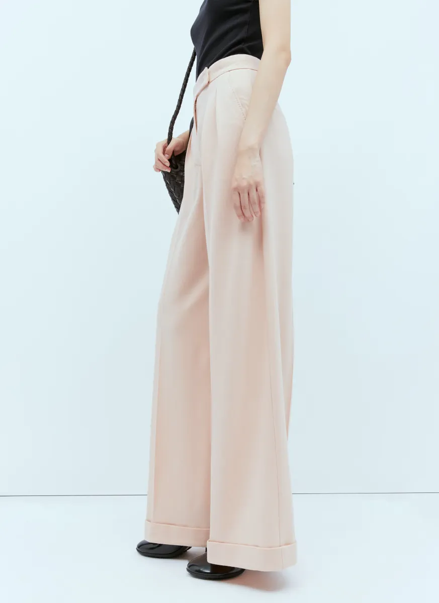 Wool Jersey Wide Leg Pants