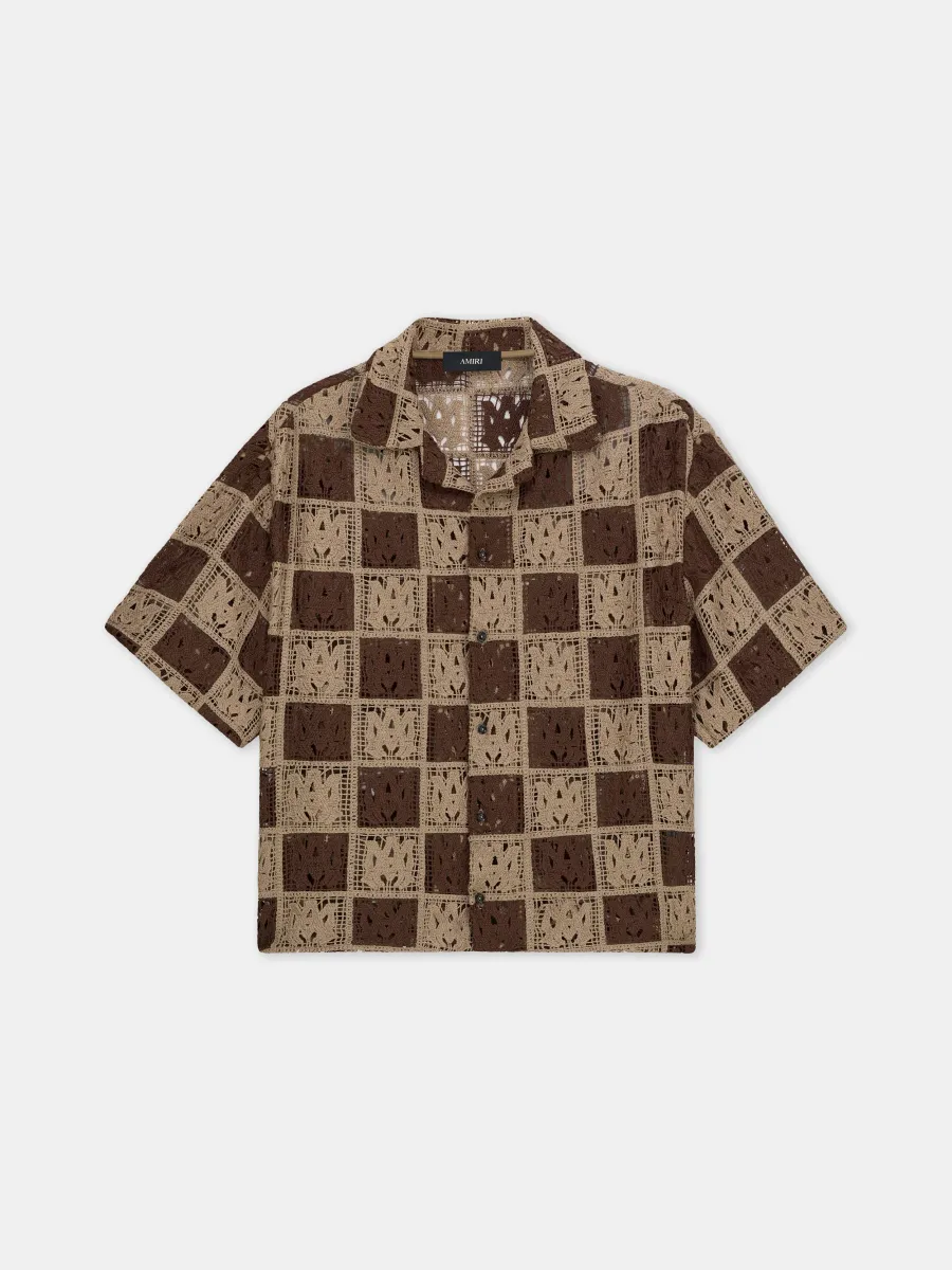 MA QUAD CHECKER OVERSIZED CAMP SHIRT - Earth