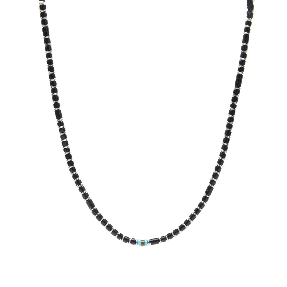 Heishi Hematite Bandana Necklace