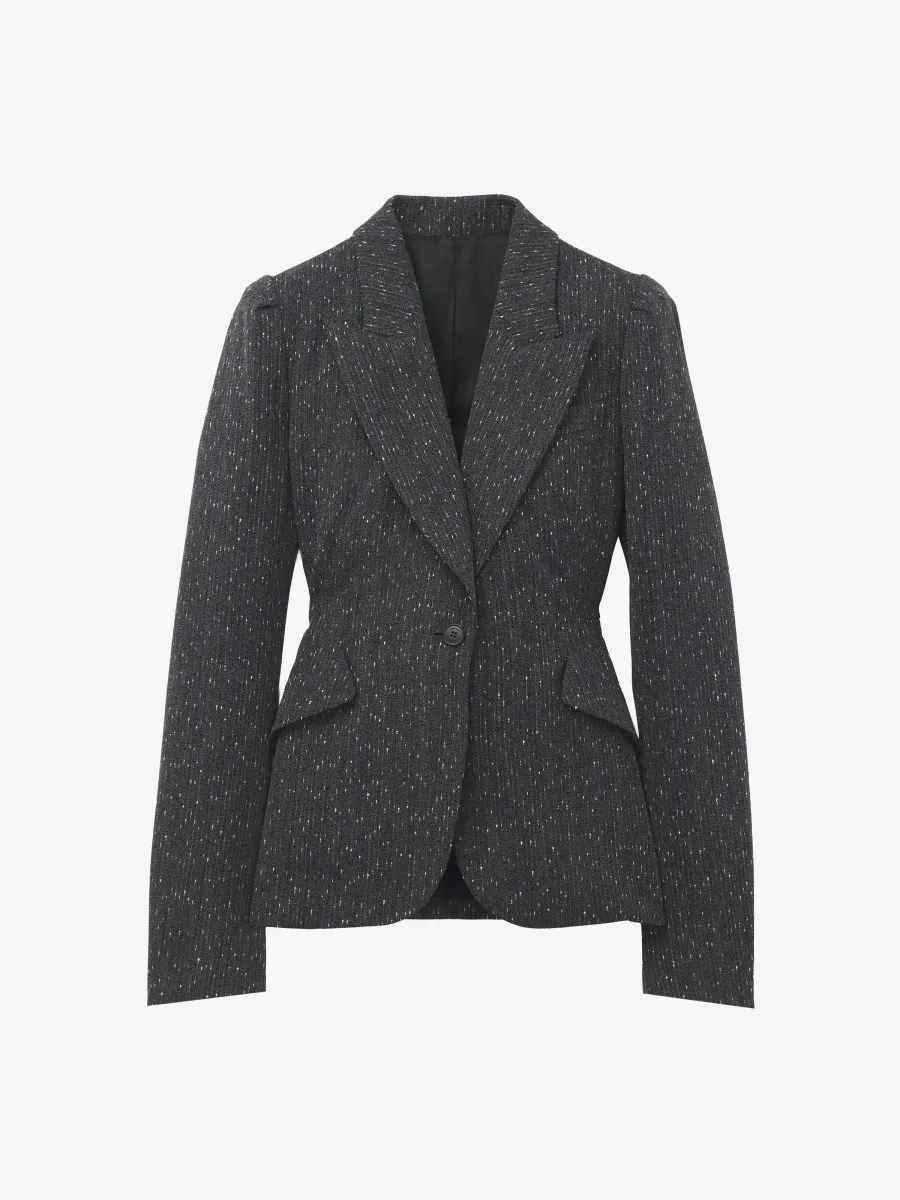 Flecked Pinstripe Single-breasted Jacket