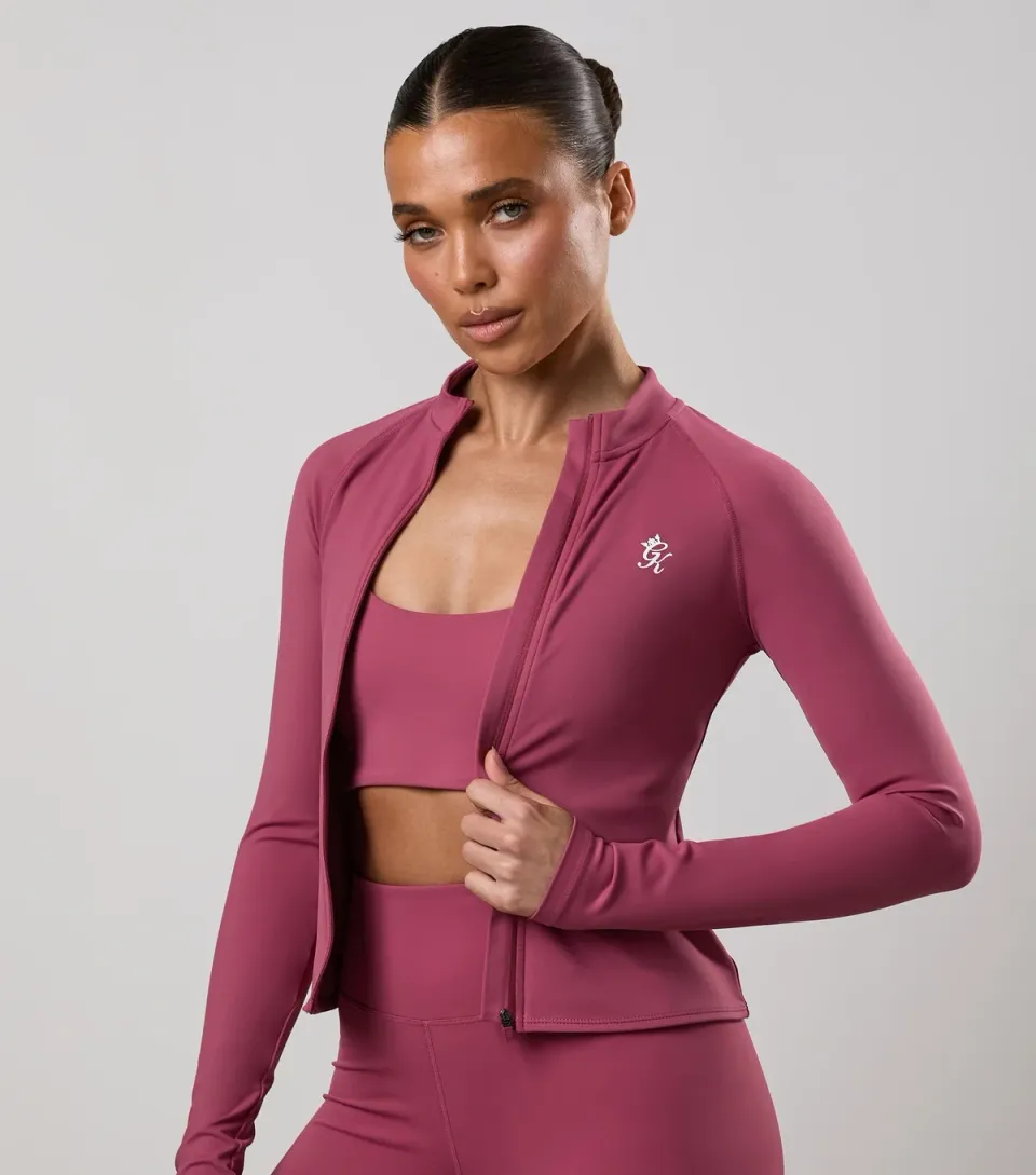 Women's Light Burgundy 365 Funnel Neck Zipped Sweatshirt