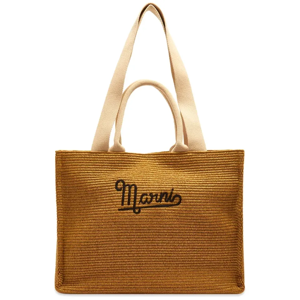 Raffia Logo Tote