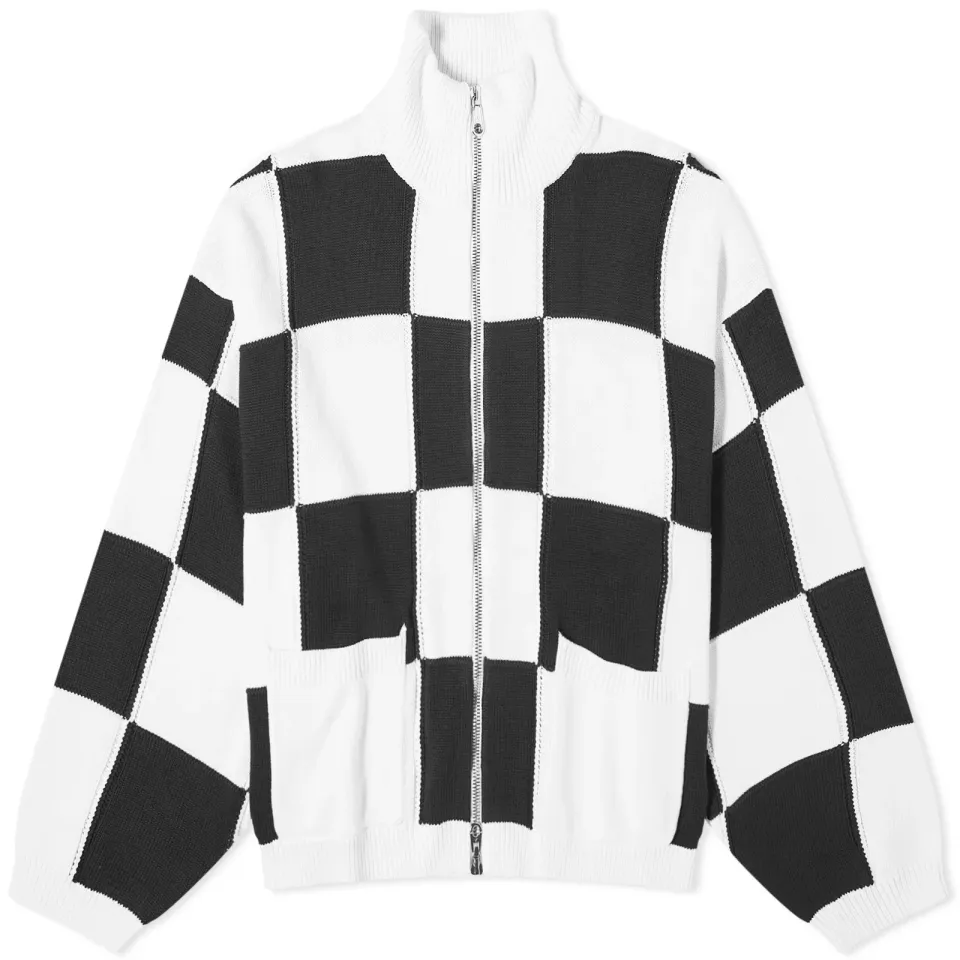 Checkered Knit Jacket