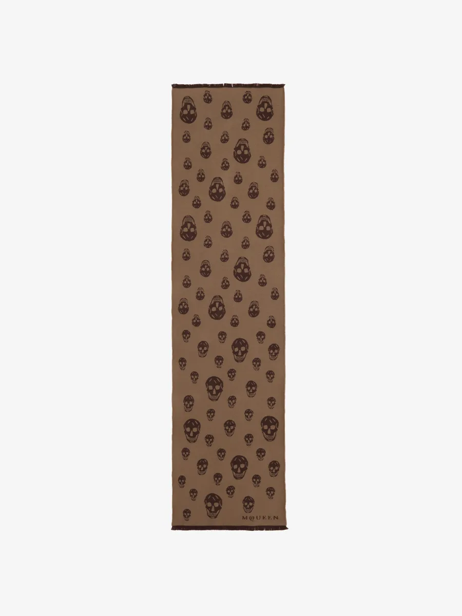 Skull Wool Jacquard Scarf