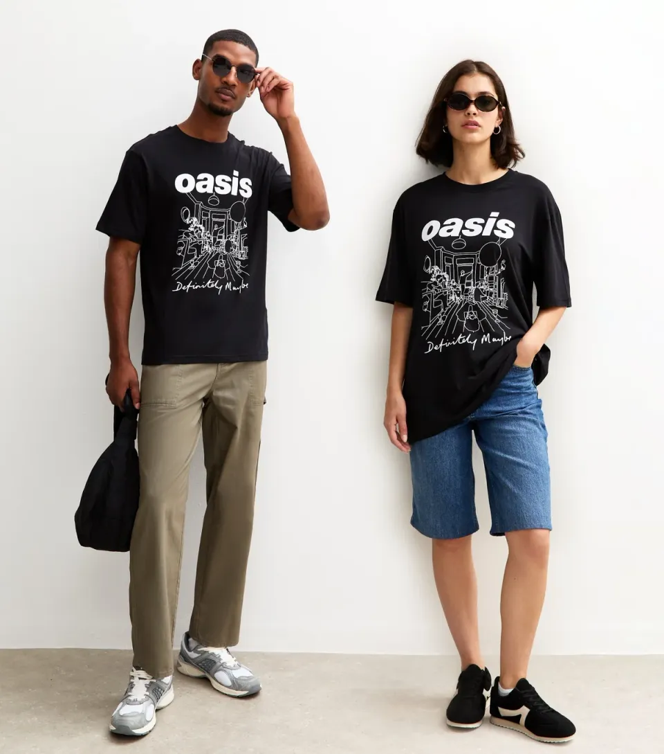 Men's Black Oasis Definitely Maybe Print T-Shirt