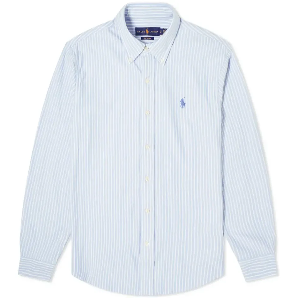 Button Down Striped Pique Shirt