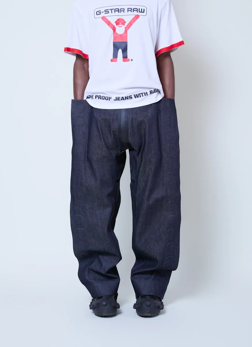 Embossed Square Denim Jeans