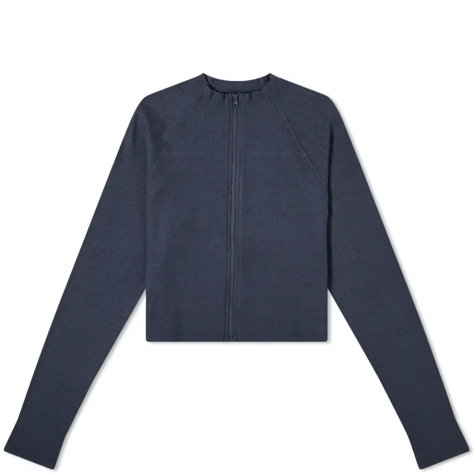 Long Sleeve Crop Zip Top