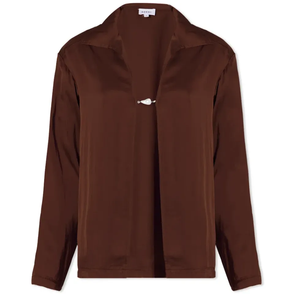 DONNI. Silk Baroque Pearl Top