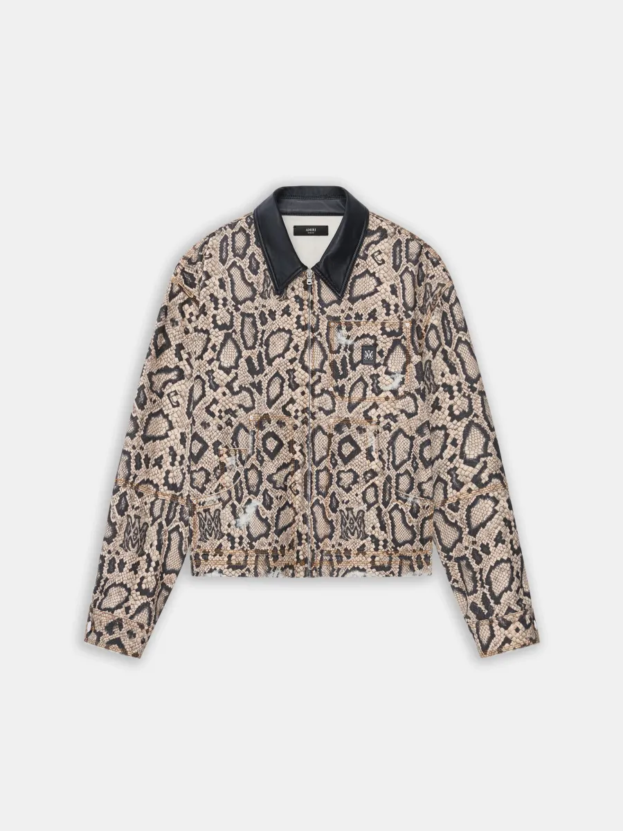 SNAKE DENIM WORK JACKET - Sand
