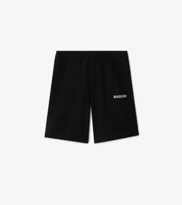 Logo Cotton Shorts in Black