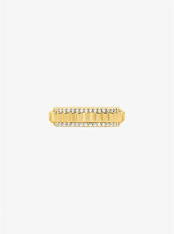 Pavé Gold-Tone Brass Ring