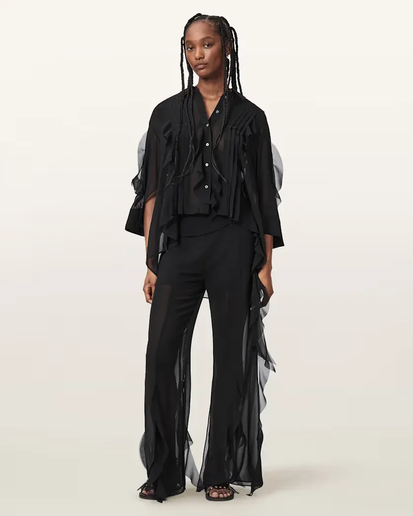 Minna Flared Frill Detail Trousers