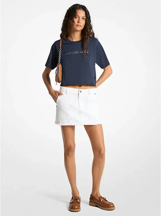 Logo Embossed Cotton T-Shirt