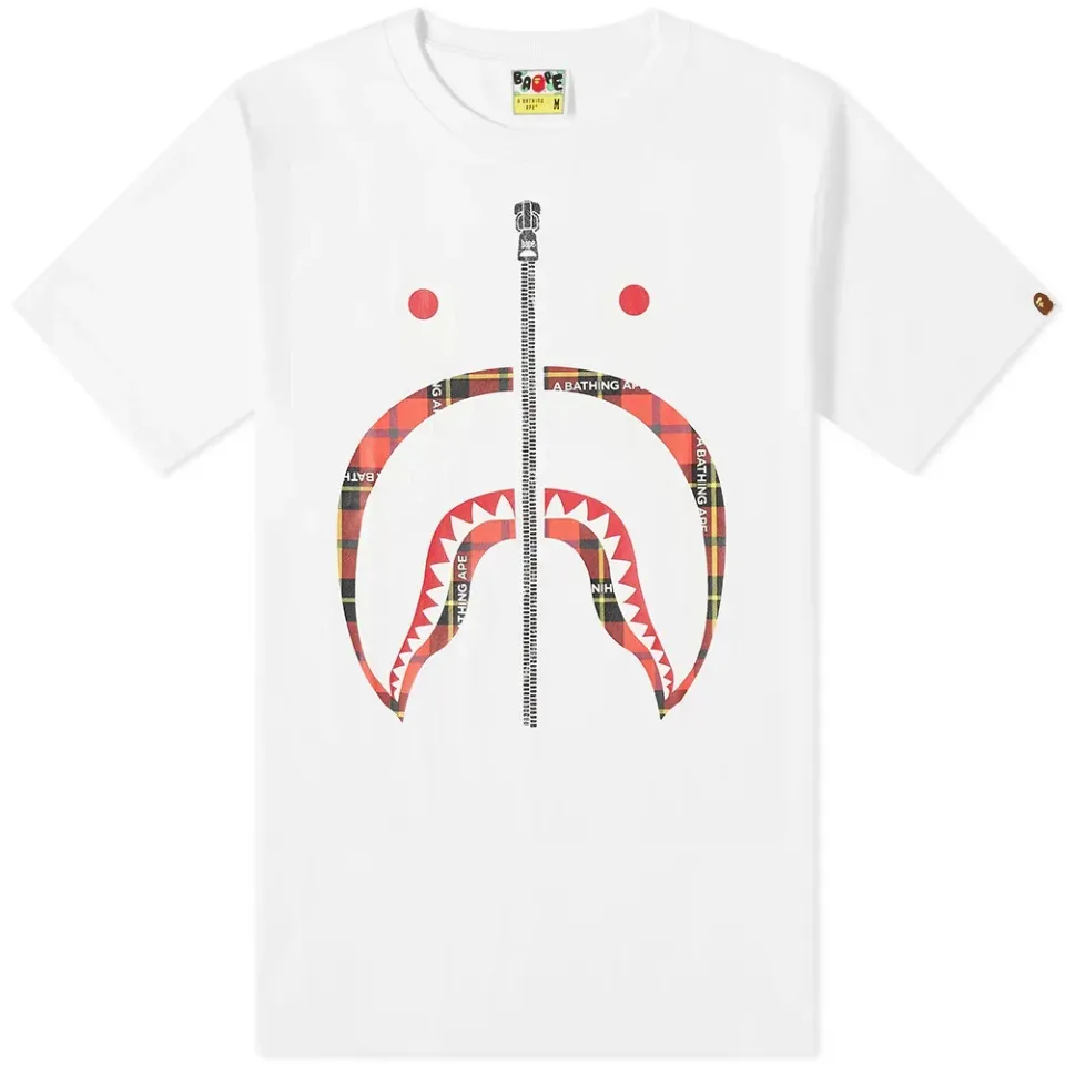BAPE Logo Check Shark T-Shirt