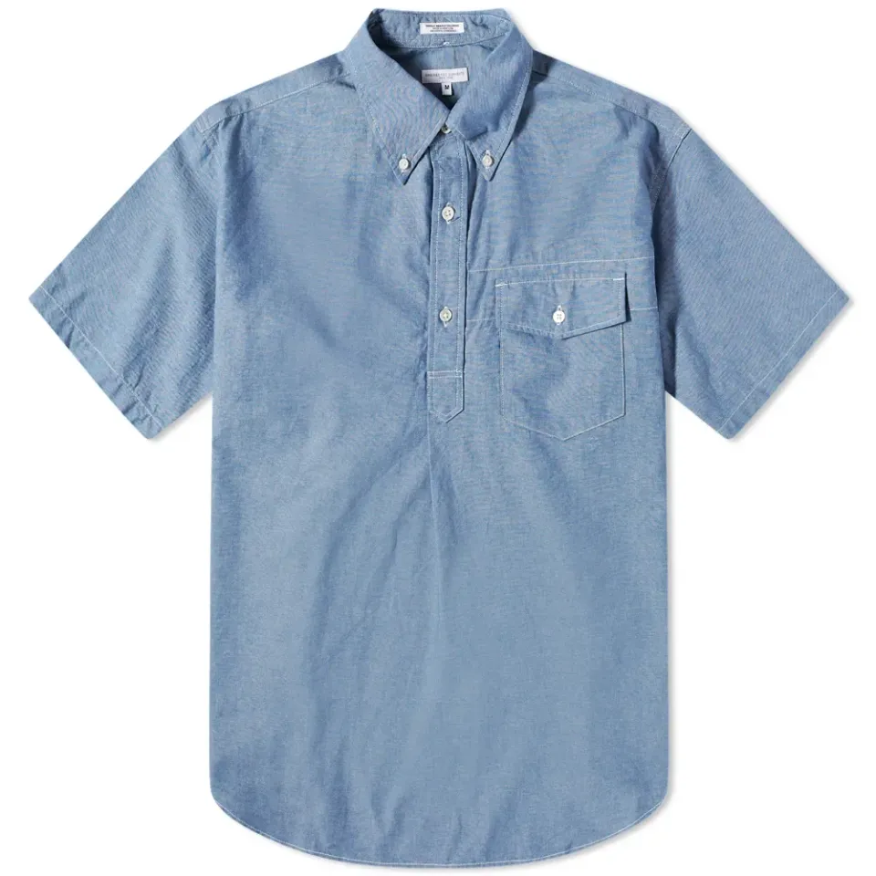Short Sleeve Chambray Button Down Shirt