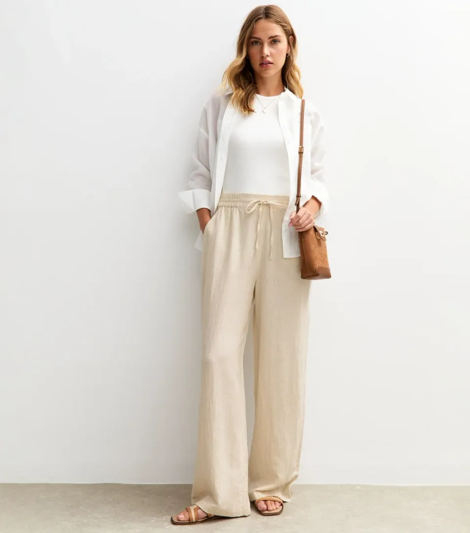 Women's Stone Sparkle Stripe Wide Leg Trousers