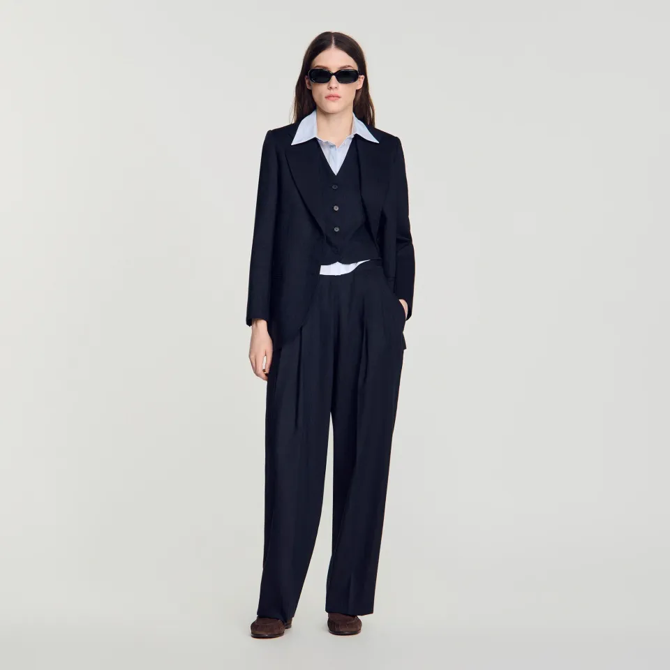 Striped wool trousers