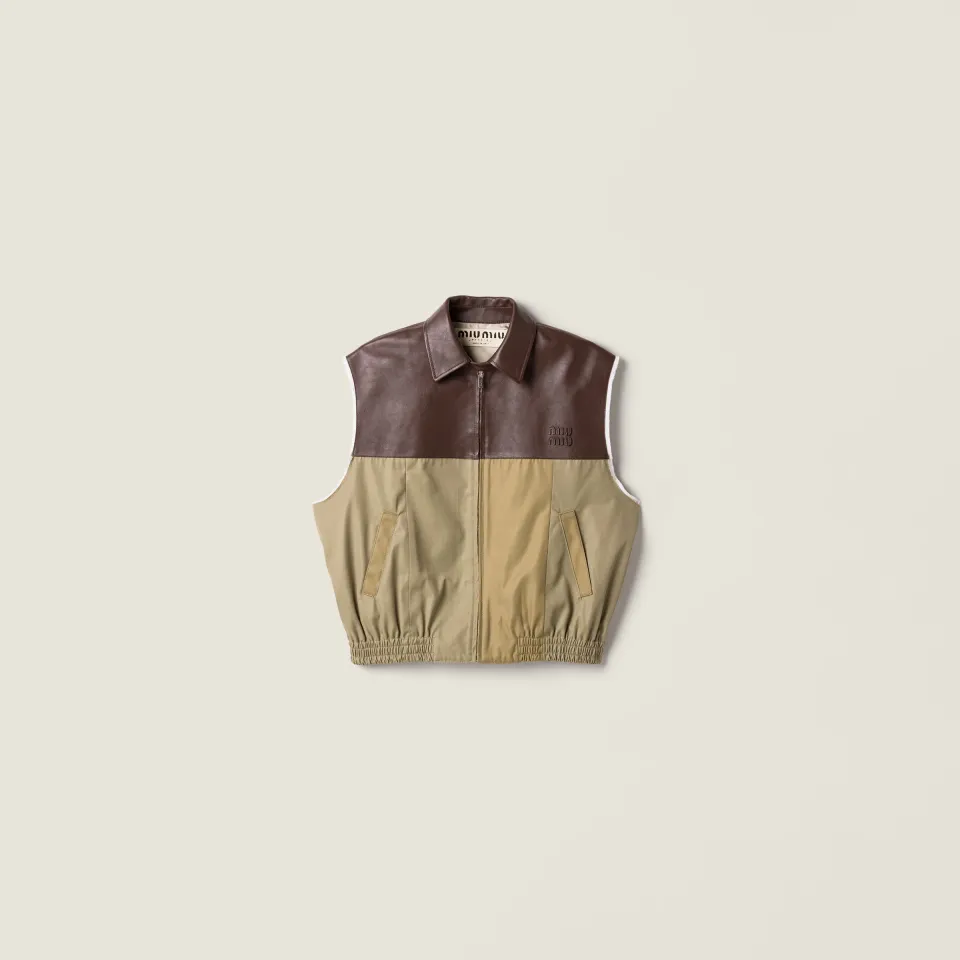 Chino and leather vest