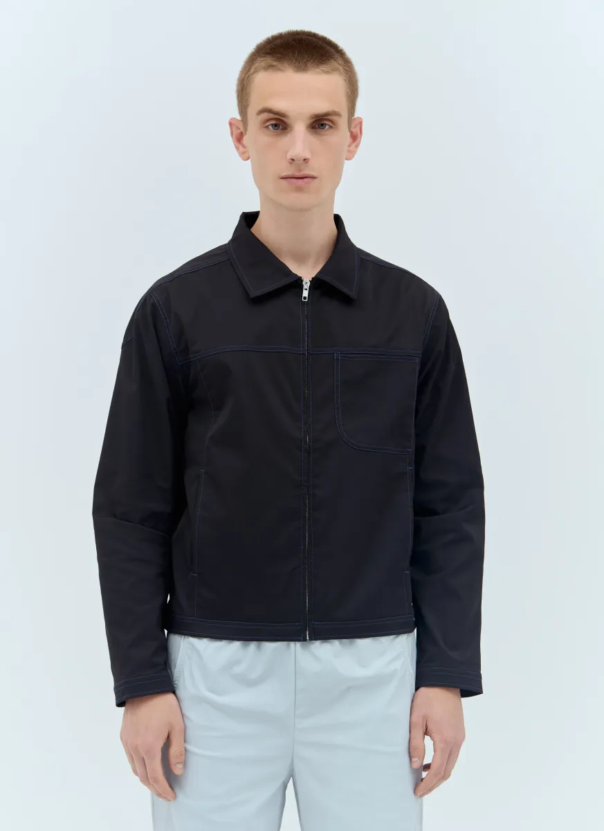 Topstitched Zip-Up Jacket