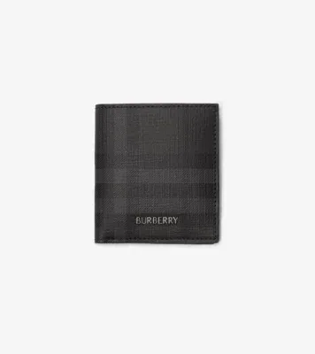 City Check Folding Card Case in Iron grey - Men, Technical, Cotton