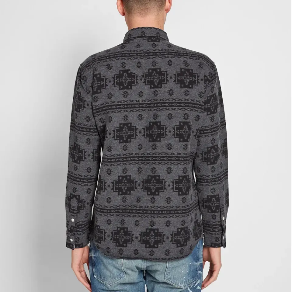 Native Pattern Western Flannel Shirt