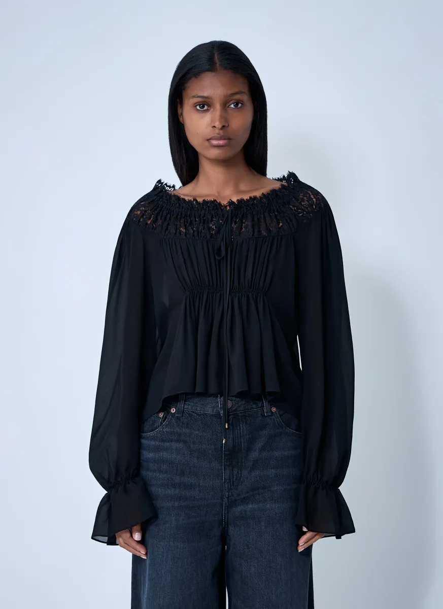 Lace-Trim Top
