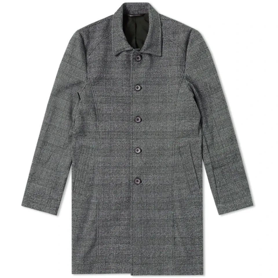 Black By Vanquish Glen Check Soutien Collar Coat