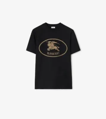 Knight Stamp Cotton T-shirt in Black