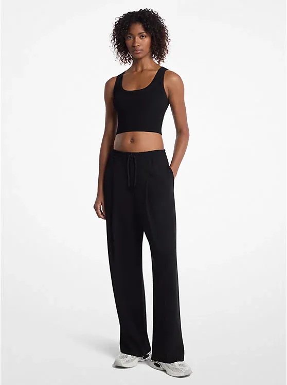 Pleated Crepe Track Pants