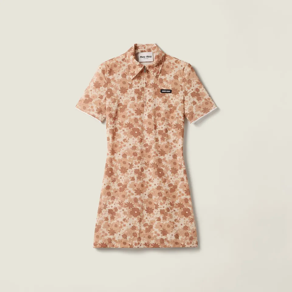 Stretch fabric mini-dress