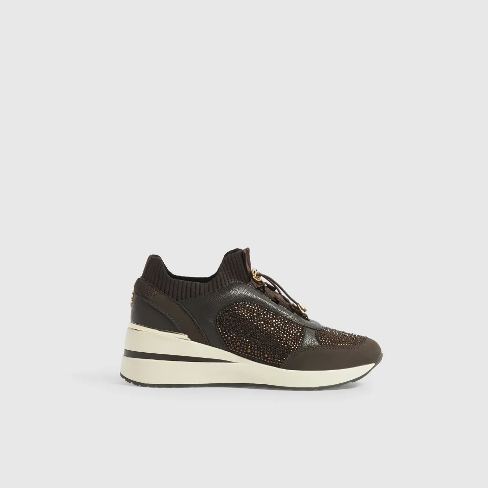 Toggle Embellished Wedge Trainers