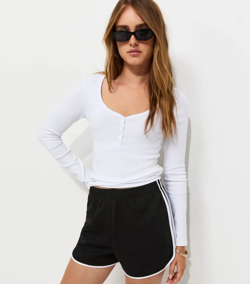 Women's Premium Black Side Stripe Runner Shorts