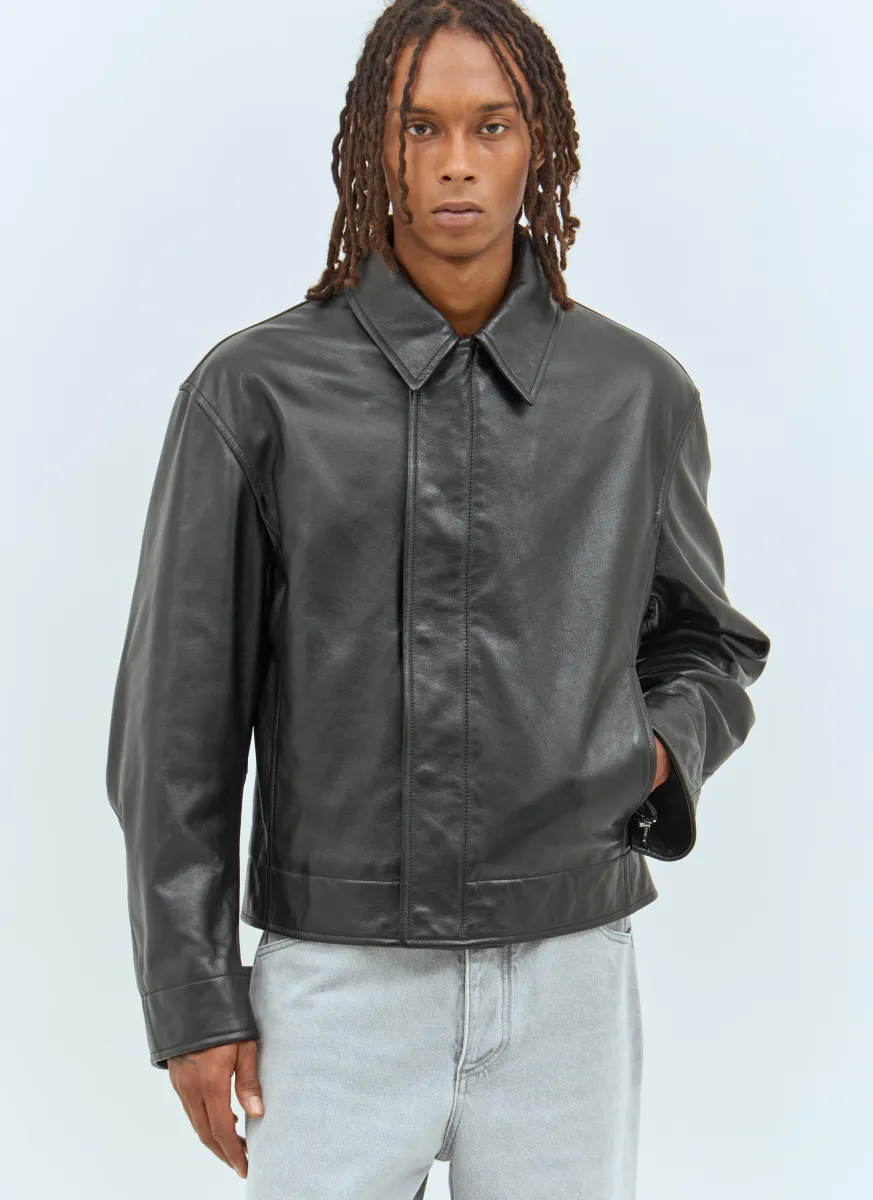 Kimono Leather Blouson Jacket