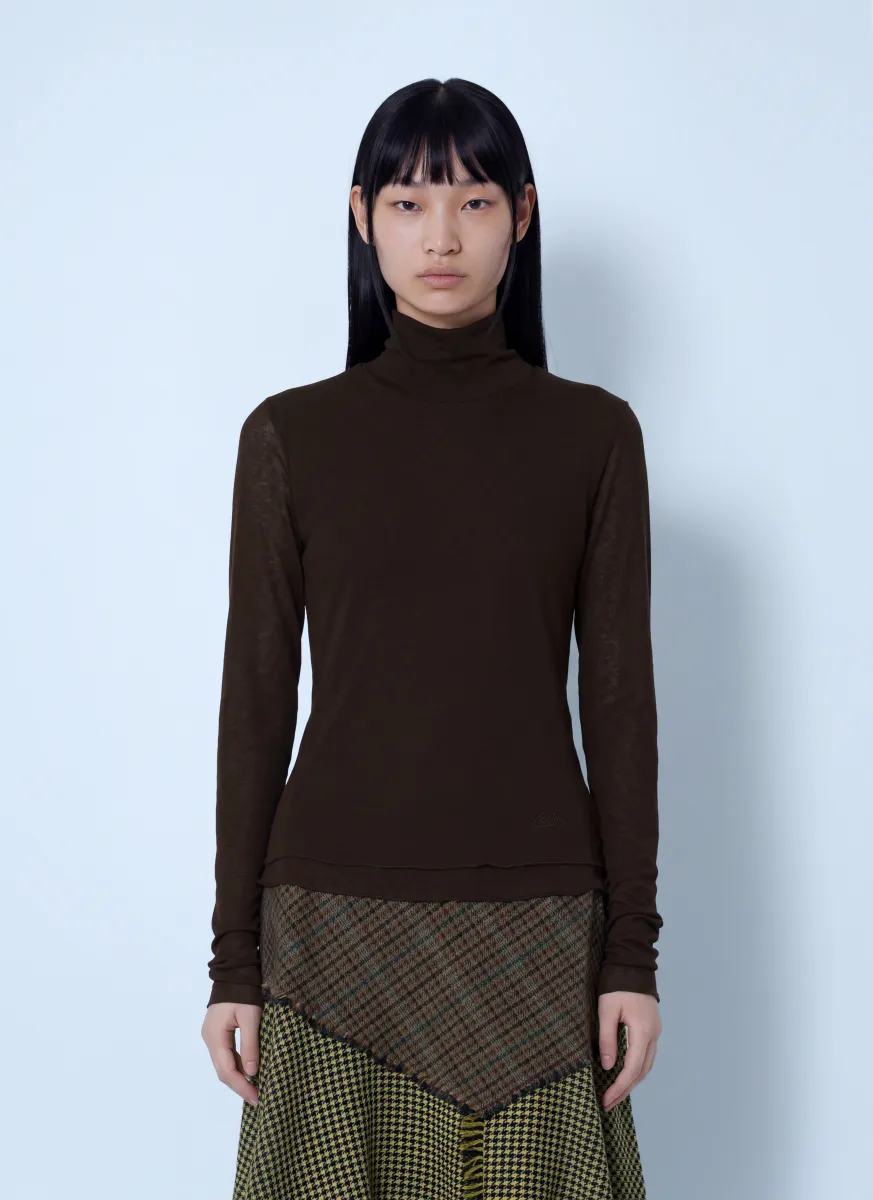 Marl Mesh Turtleneck