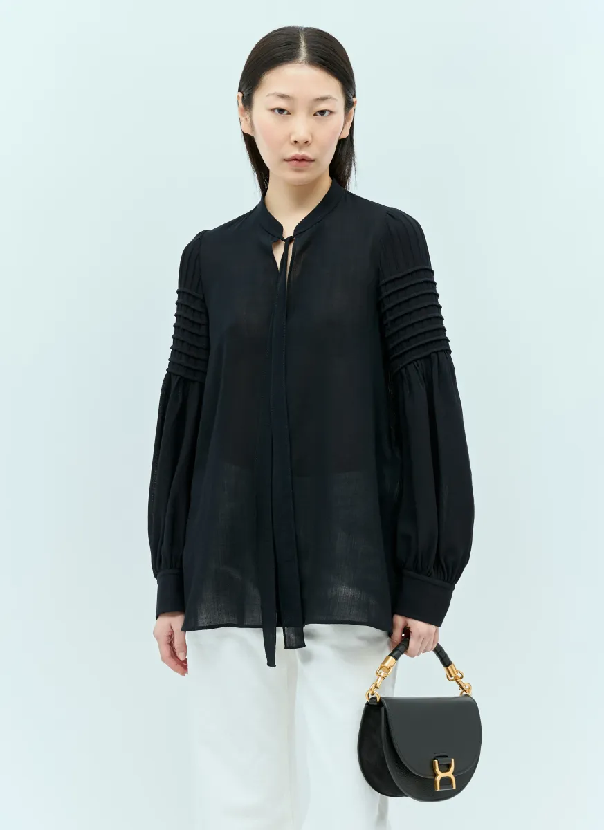 Tie-Detail Tunic Shirt