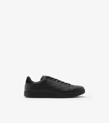 Embossed Check Leather Set Sneakers​ in Black
