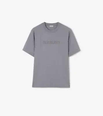 Logo Cotton T-shirt in Forecast grey