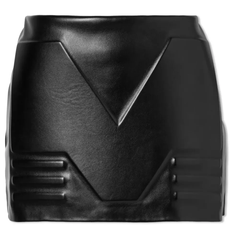 Faux Leather Embossed Mini Skirt
