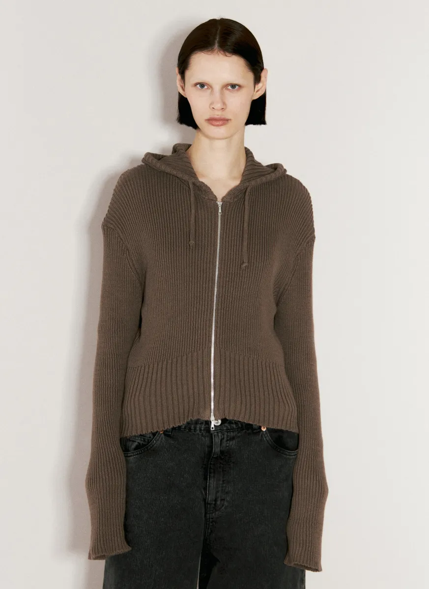 Hooded Zip-Up Cardigan