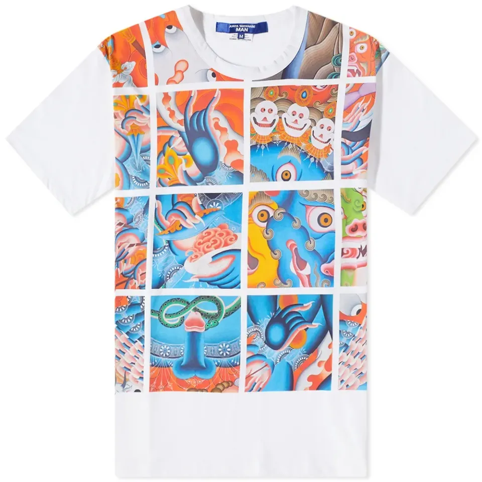 Oriental Print Grid Tee