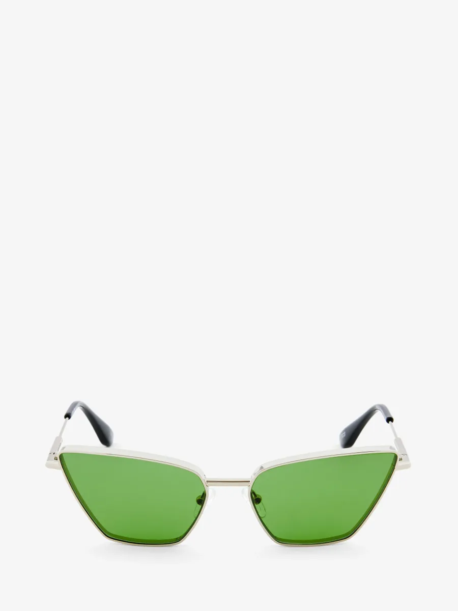 Metal T-Bar Cat-eye Sunglasses