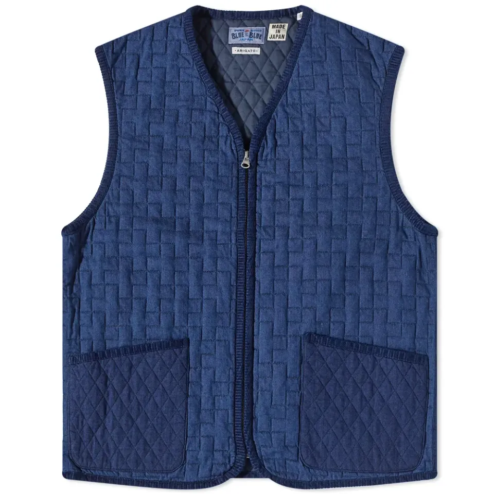 Indigo Two Tone Quilt Vest