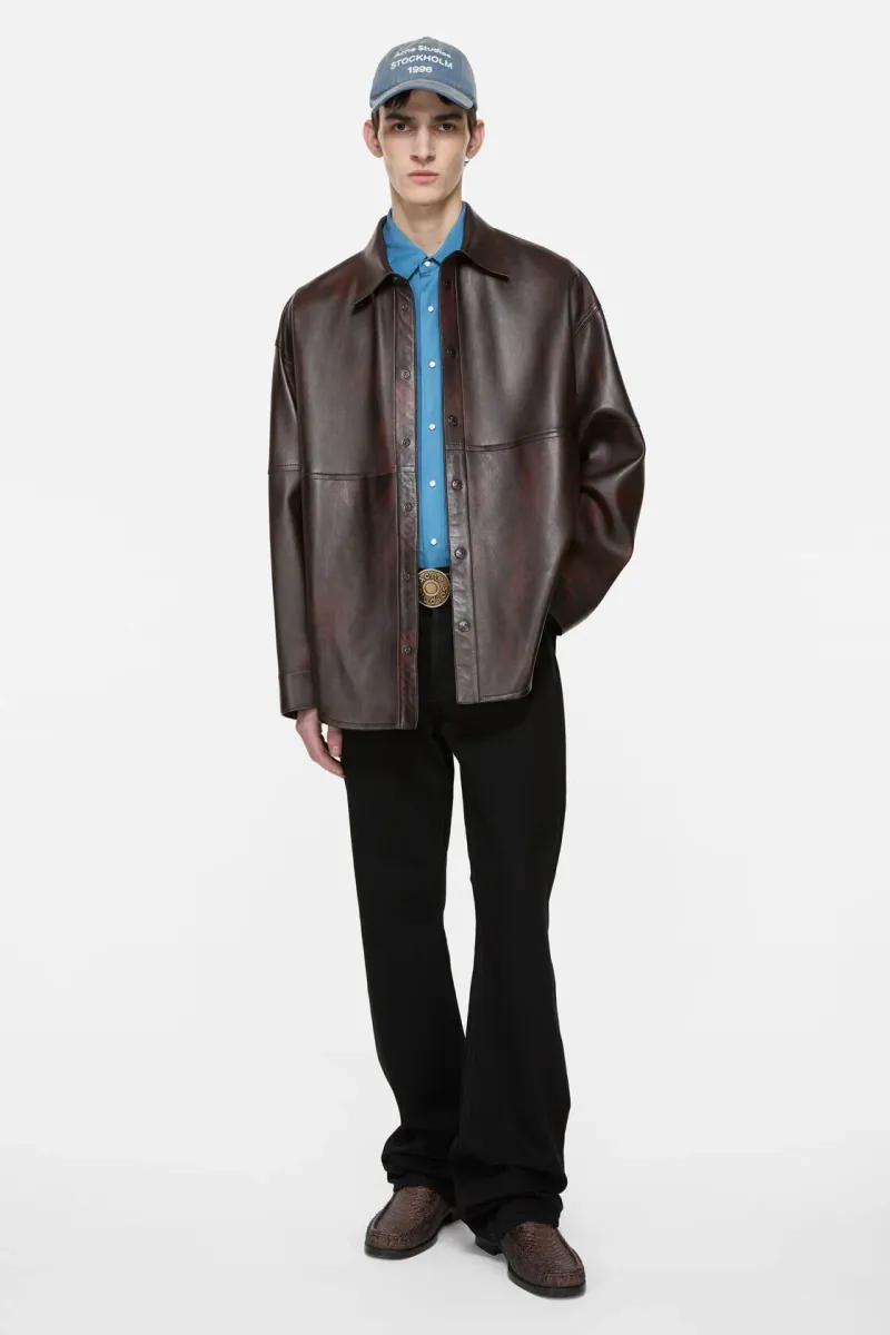 Leather overshirt